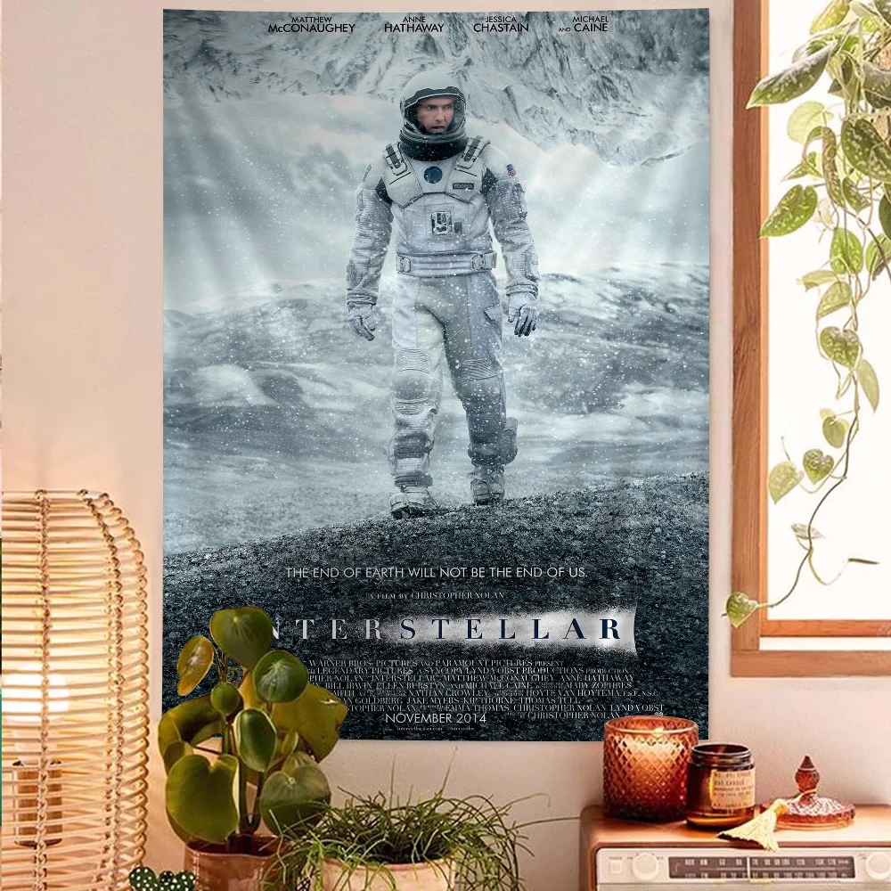 Classic Sci-Fi Movie Interstellar Minimalist Film Anime Tapestry Hanging Tarot Hippie Wall Rugs Dorm Home Decor