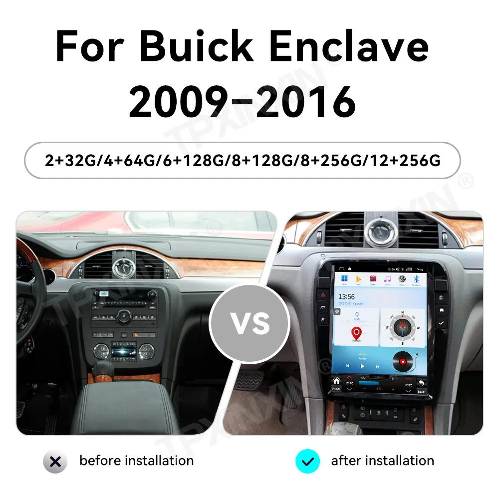 12.1 Inch Android 15 Smart Screen For Buick Enclave 2009~2016 GPS Navigation Car Radio Video Stereo Receiver Carplay Head Unit