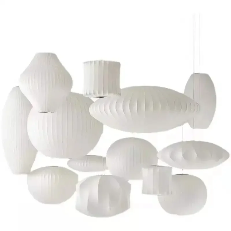 Nordic minimalismo seda led luzes pingente wabi sabi lustre e27 luminária suspender lustre led luminarias pendurar luminárias