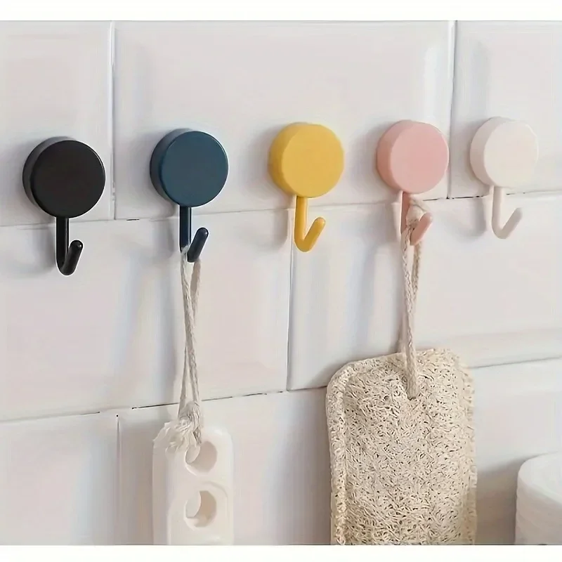 10 Packs Small Adhesive Hooks, Strong Reusable Command Hooks for Bathroom, Kitchen, Room, No Damage-Free Hanging Organization - Detail 1