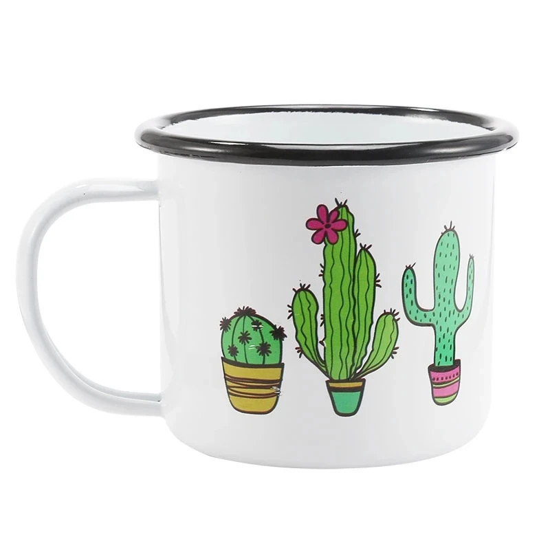 Customized Enamel Metal Mug 350ML Colorful Print Your Photo LOGO Coffee Mugs, Tea Cups, Mothers' Day, Fathers' Day Wedding Gift