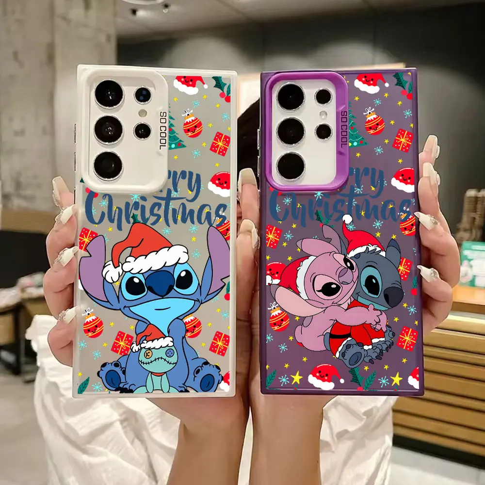 

S25FE Case For Samsung S25 S24 Ultra Cute Lilo Stitchs Christmas Cases For Galaxy S23 S22 S21 FE S20 S26 Ultra Plus Phone Cover