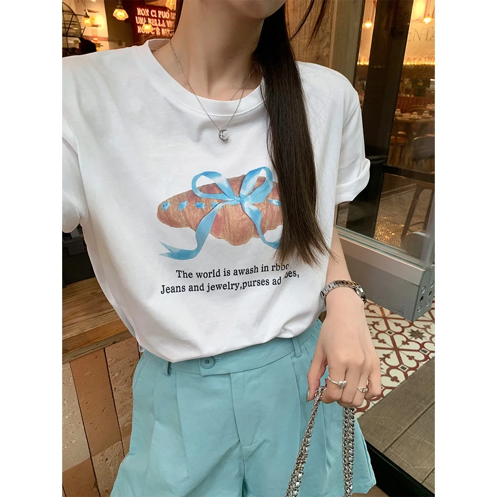 

Blue Knot Printed T-irt Women's Faion Casual Top Quali Material Other Material 00% Beer Nine T-irt