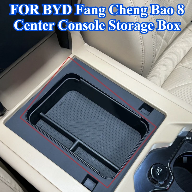 

FOR BYD Fang Cheng Bao 8 Center Console Storage Box - Armrest Organizer with Refrigerator Compartment Interior Accessories Kit