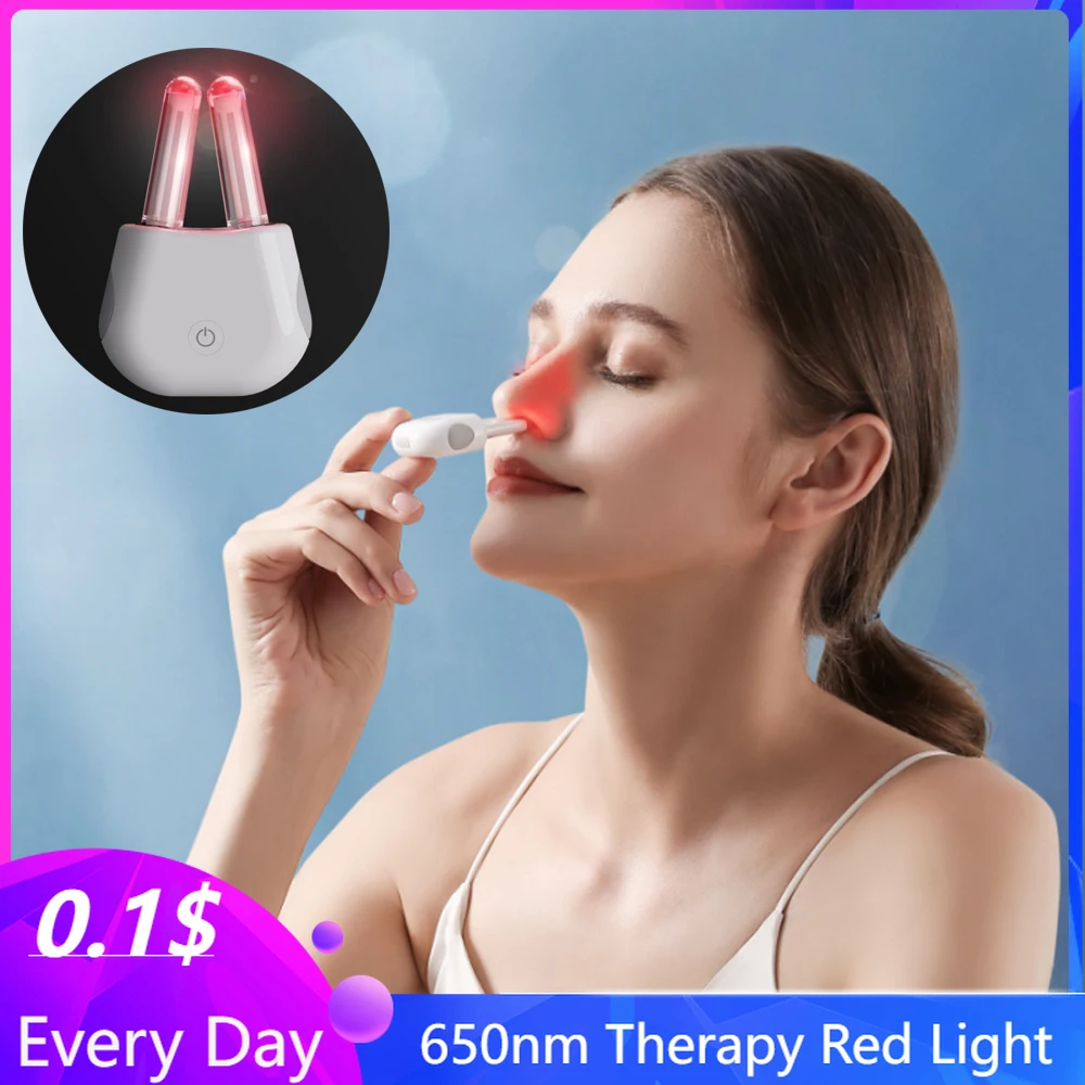 

Charge Rhinitis Treatment Device 630nm Infrared Laser Allergic Rhinitis Sinusitis Allergy Reliever Treatment Physical therapy