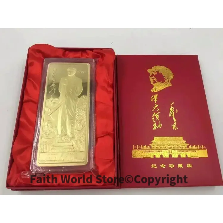 

limited edition CHINA national present # CHINA Great leader Mao Chairman Mao Zedong 1 KG Gold-plated Commemorative Medal