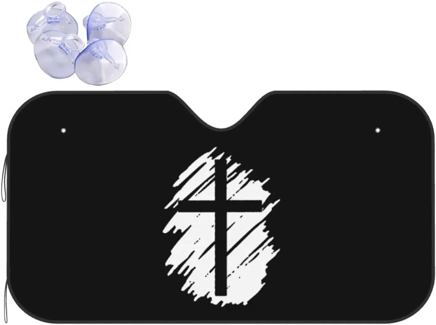 Faith Christian Cross Pattern Car Sun Shade Front Window Sunshade for Most Sedans SUV Blocks Uv Rays Keep Your Vehicle Cool