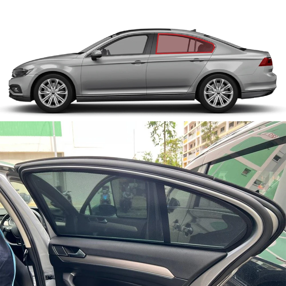 For Volkswagen VW Passat B8 Sedan 2014-2022 Magnetic Car Sunshade Front Windshield Curtain Rear Side Baby Window Sun Shade Visor