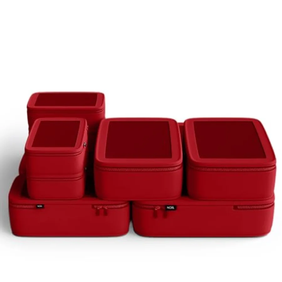 

Compressible Packing Cubes Set, 6 Pieces Travel Packing Organizers, Compression Luggage Cubes for Suitcases and Carry On, Space