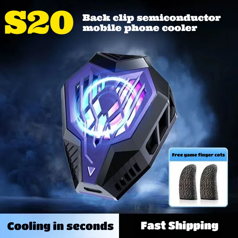 

S20 Mobile Phone Back-clip Semiconductor Refrigeration Type-c System Silent Cooling Radiator for IPhone Android PUBG Game Cooler