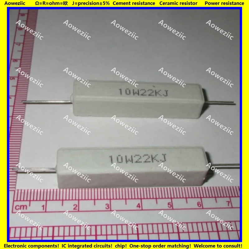 

10Pcs 10W 22K 24K 27K 30K 33K 39K 47K 50K 51K 56K 68K 75K 100K 120K 150K 200KJ OHM Horizontal Cement Resistor ±5% RX27-5 SQP