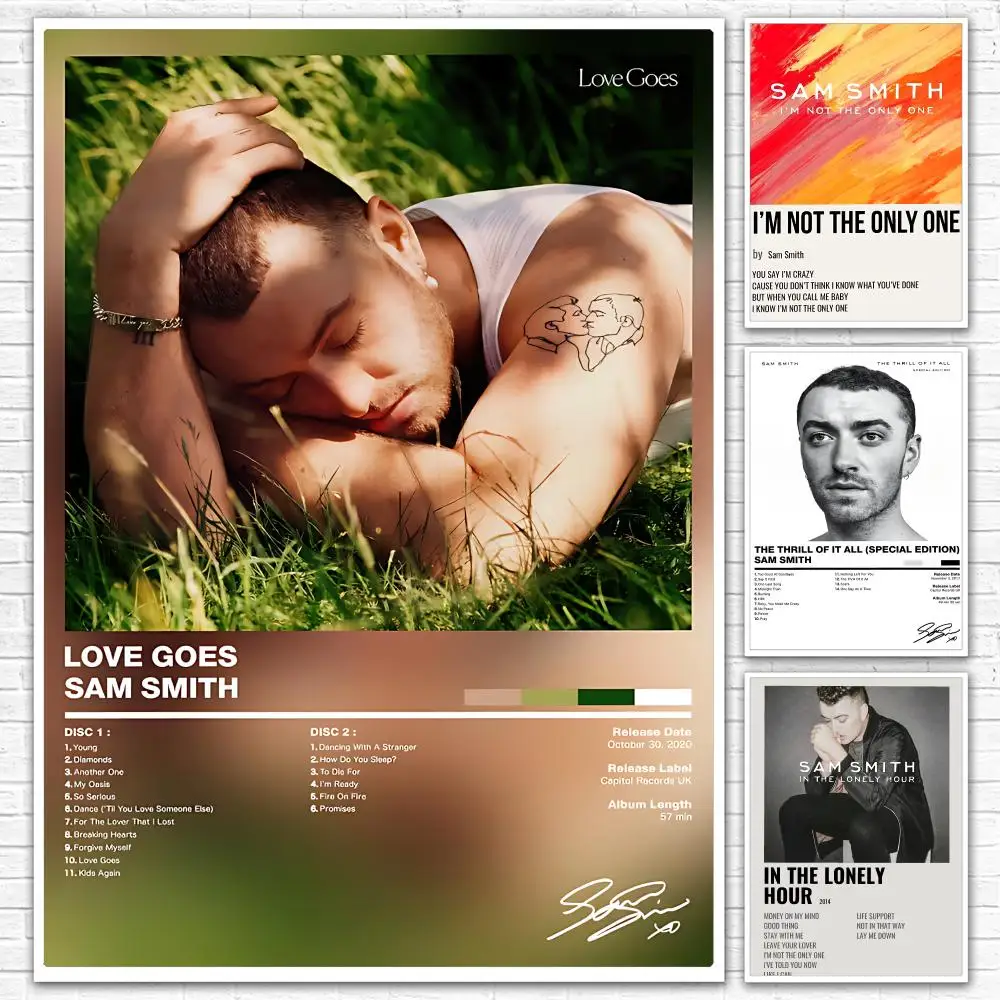 Soft Pop Singer S-Sam Smith Poster All-match HD Waterproof Self-Adhesive Wall Art Sticker For Home Bedroom