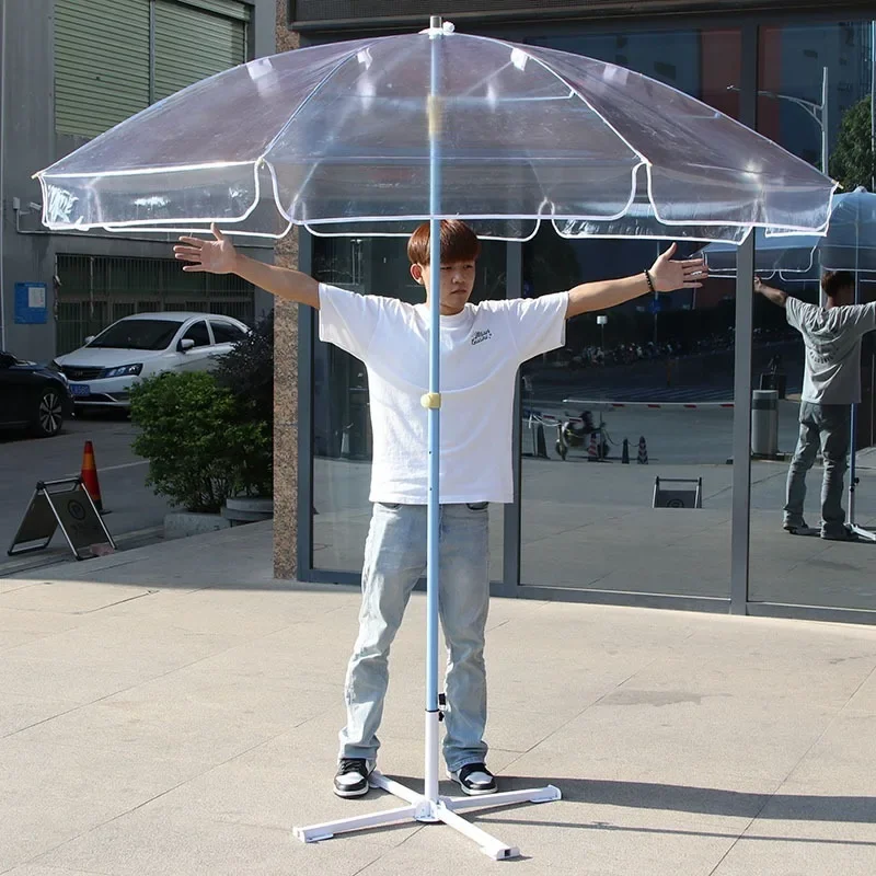 PVC Transparent Umbrellas Outdoor Extra Large Size Fishing Beach Courtyard Umbrellas Windproof Waterproof Household Rain Gear