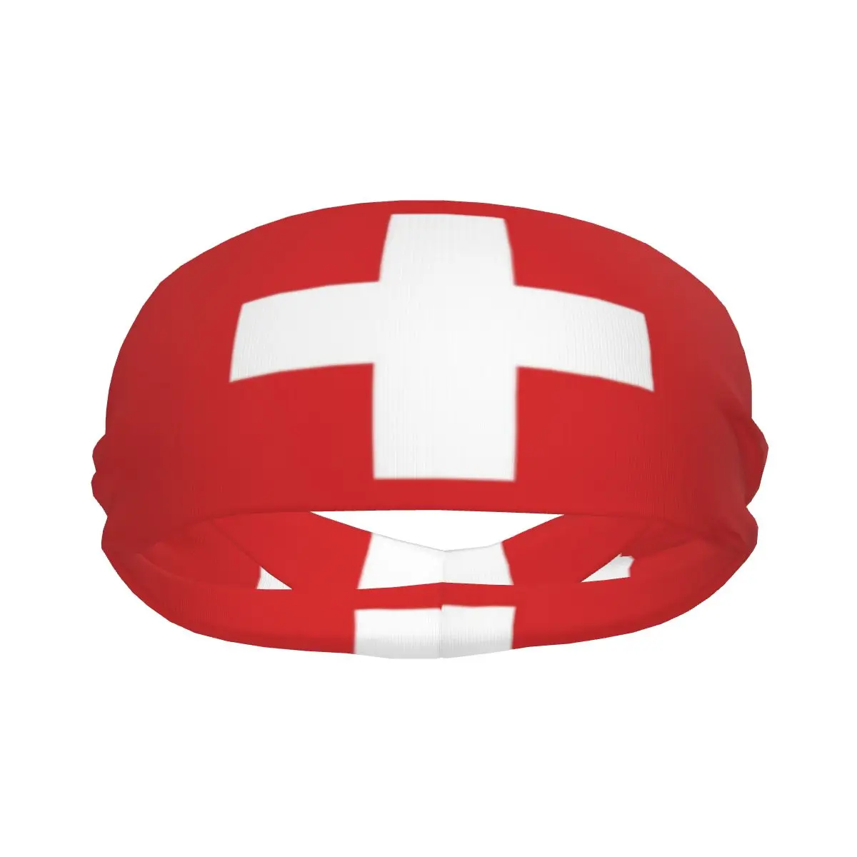 Sports Headband Swiss Flag Running Fitness Sweatband Absorbent Cycling Jog Hair Bandage