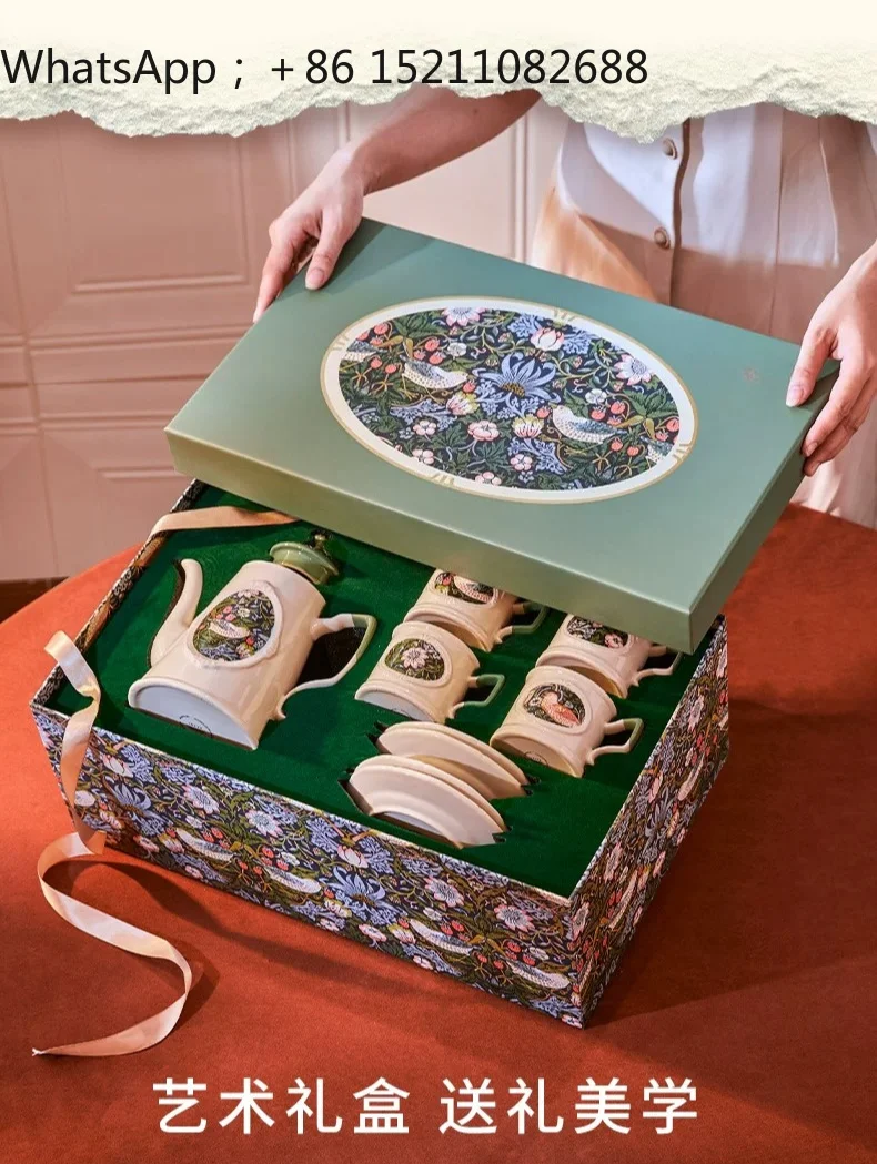 LLY Mid-Autumn Festival gift, high-end light luxury ceramic housewarming tea set, household wedding