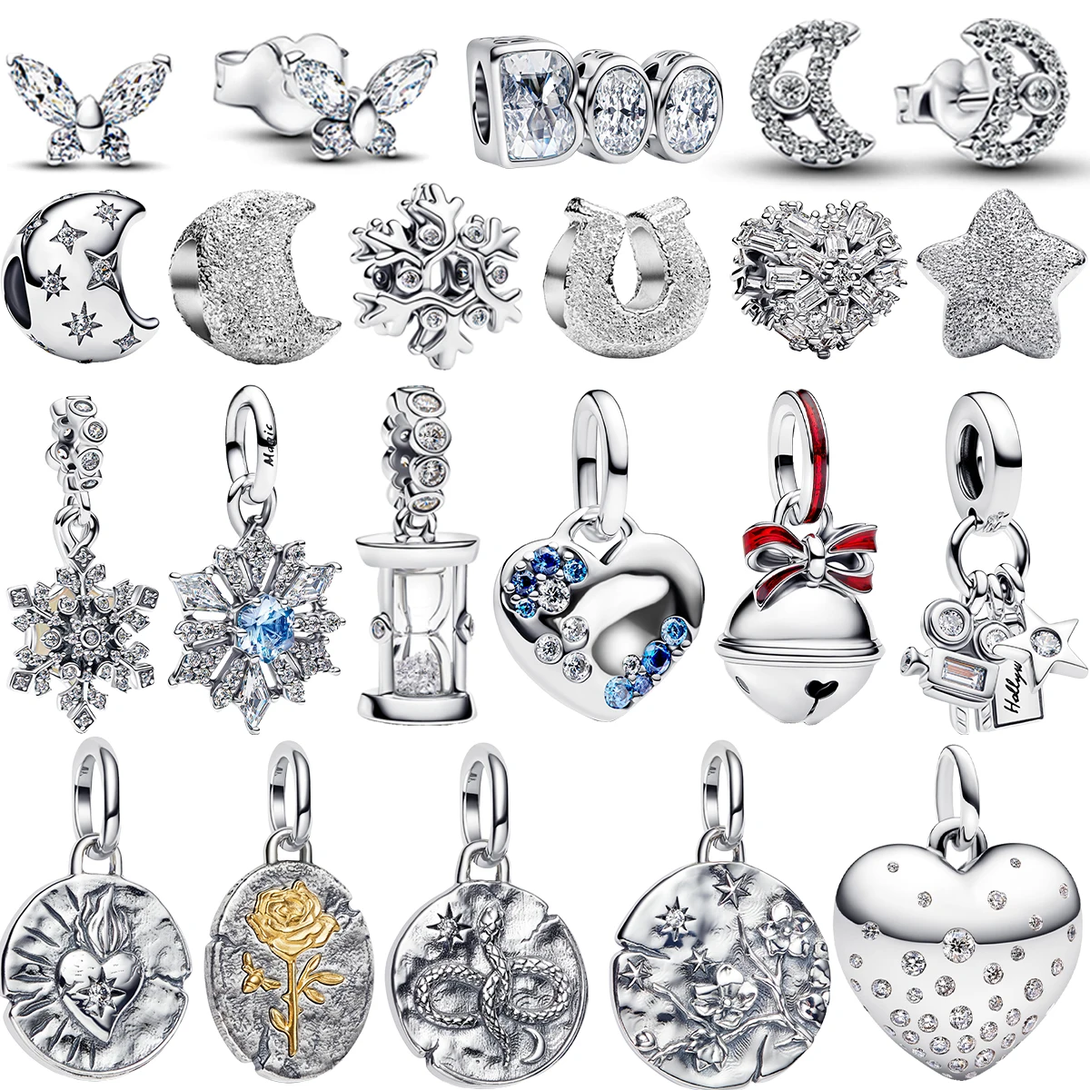 

Винтажные круглые подвески из стерлингового серебра 925 пробы, цветок, череп, змея, птица, печать, бусины, серьги, браслеты, ожерелья, женские ювелирные изделия своими руками, подарок