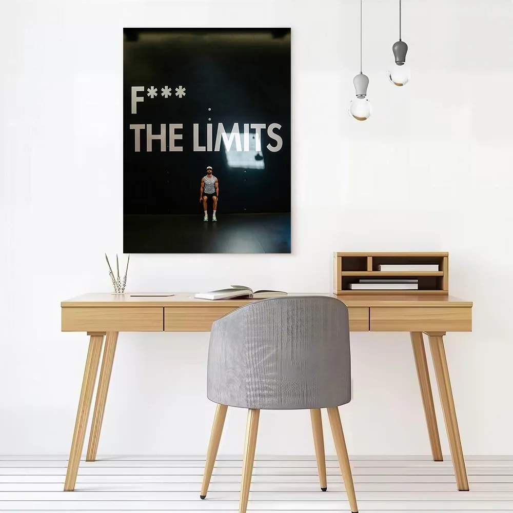 Man Doing Squats in Front of Motivational Poster Canvas Wall Art Personalized Print Modern Painting Perfect Gift for Wand Deko
