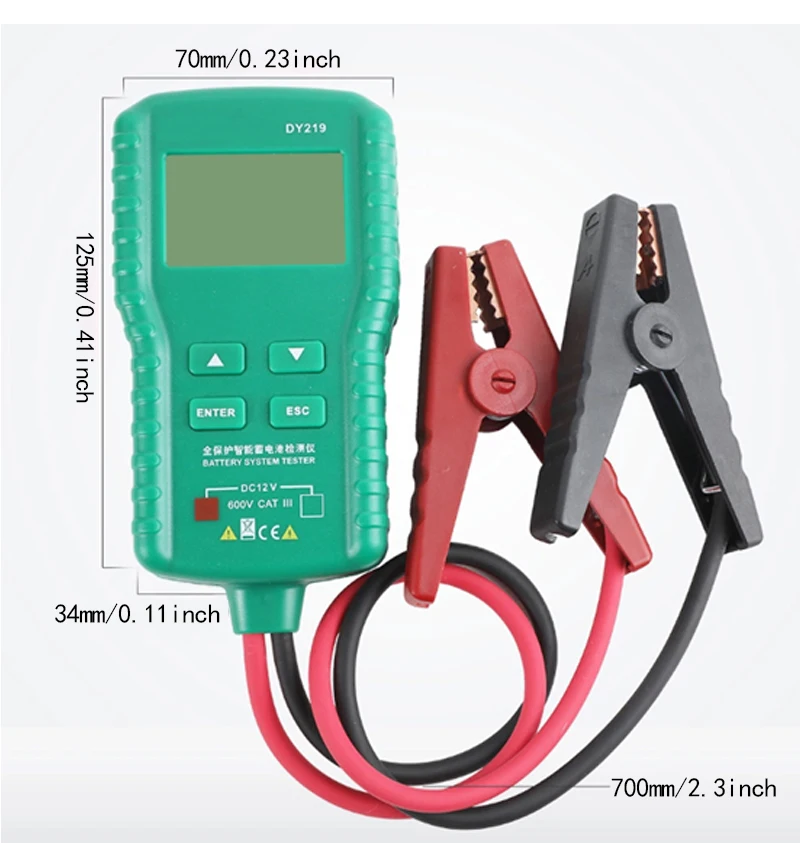 Gel 3ah 250ah  internal resistance load cca digital smart car battery analyzer tester 12v