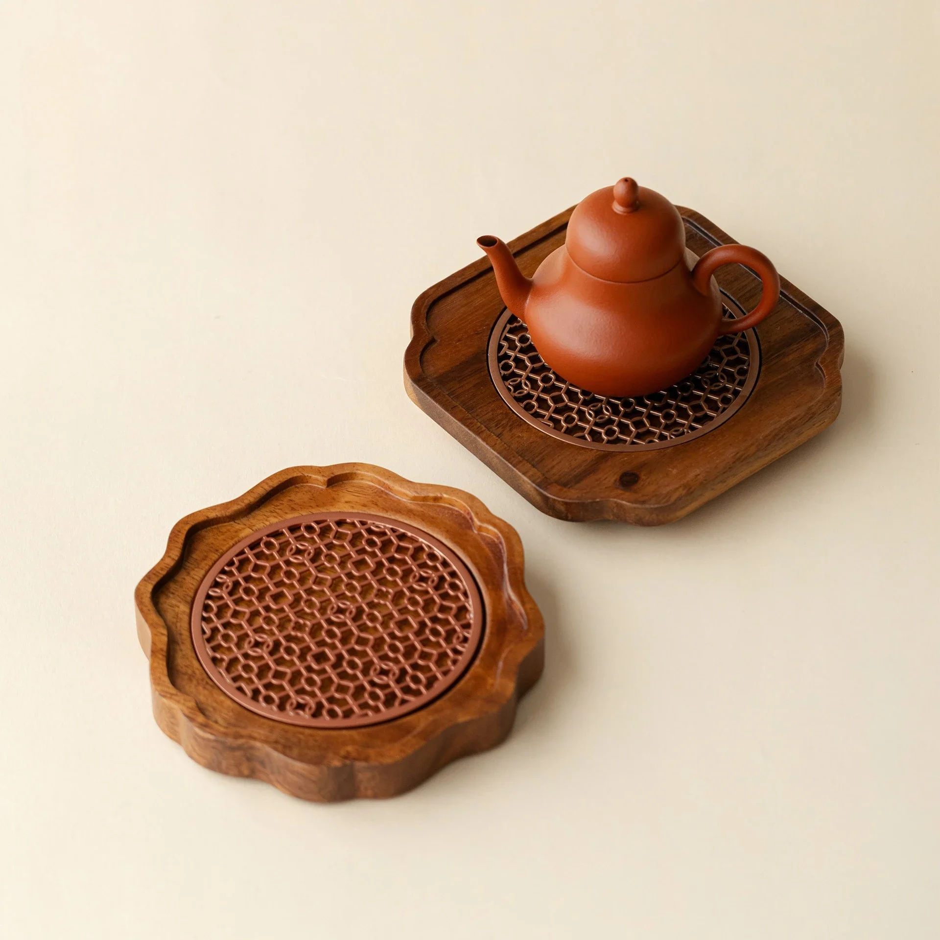 Retro Style Walnut Pot Bearing Whole Solid Wood Small Purple Clay Pot Dry Brewing Table Kung Fu TeaSet Tea Tray Trays Decorative
