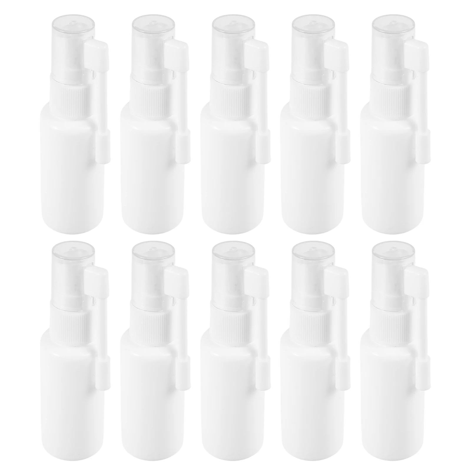

10pcs Nasal Spray Bottles 30ml White Long Rod Design Adjustable Angle Refillable Empty Kitchen Use Fine Mist Sprayer