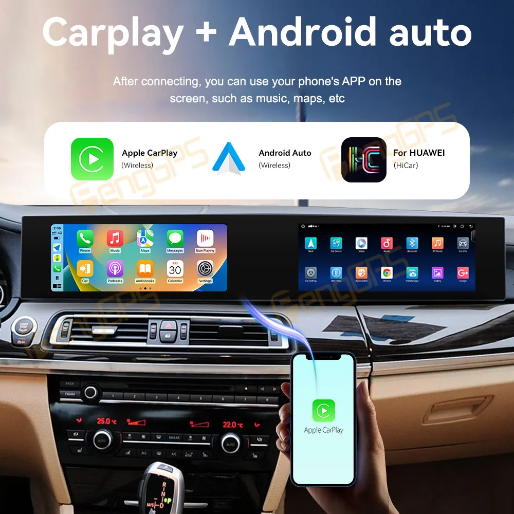24.6 Inch Screen Car Radio For BMW 7 Series CIC F01 FO2 F04 2009-2012 Android Auto GPS Navigation Multimedia Stereo Receiver