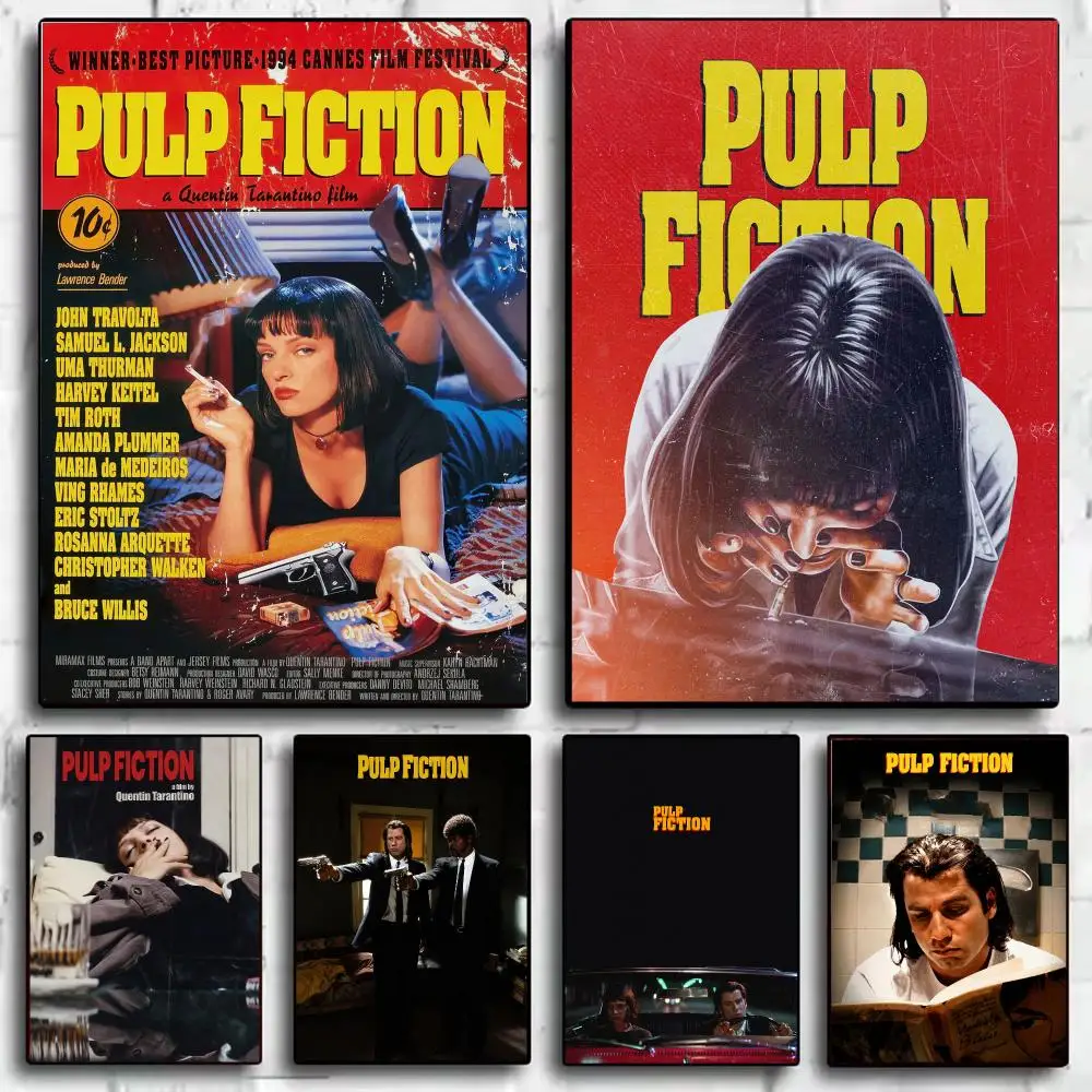 Movie P-Pulp Fiction Poster Modern  Wall Art Aesthetic Minimalist Bedroom Decor Cafe Home Gift