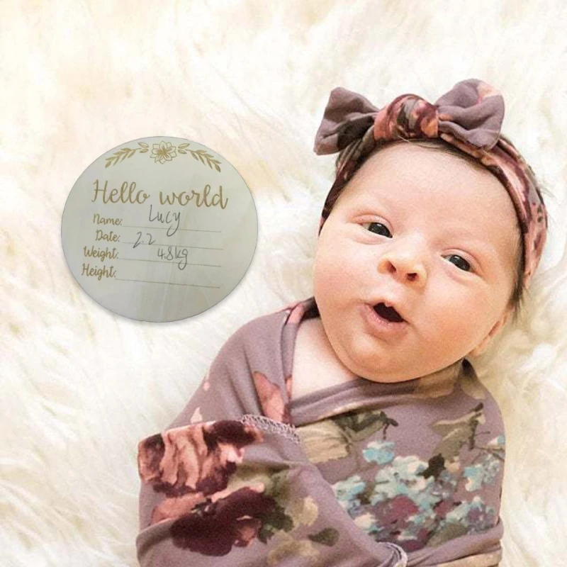 Printed Milestone Circle Disc Baby Months Signs Card Birth Announcement Cards