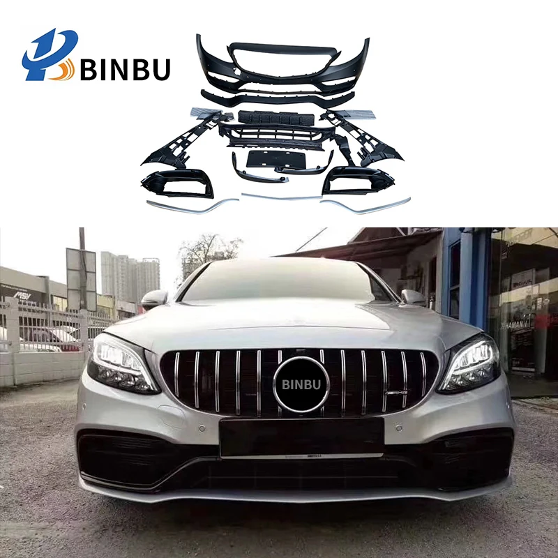 

FOR Mer-cedes B-e-nz C-class w205 upgrade modified AMG front bumper surround kit 2015-2019