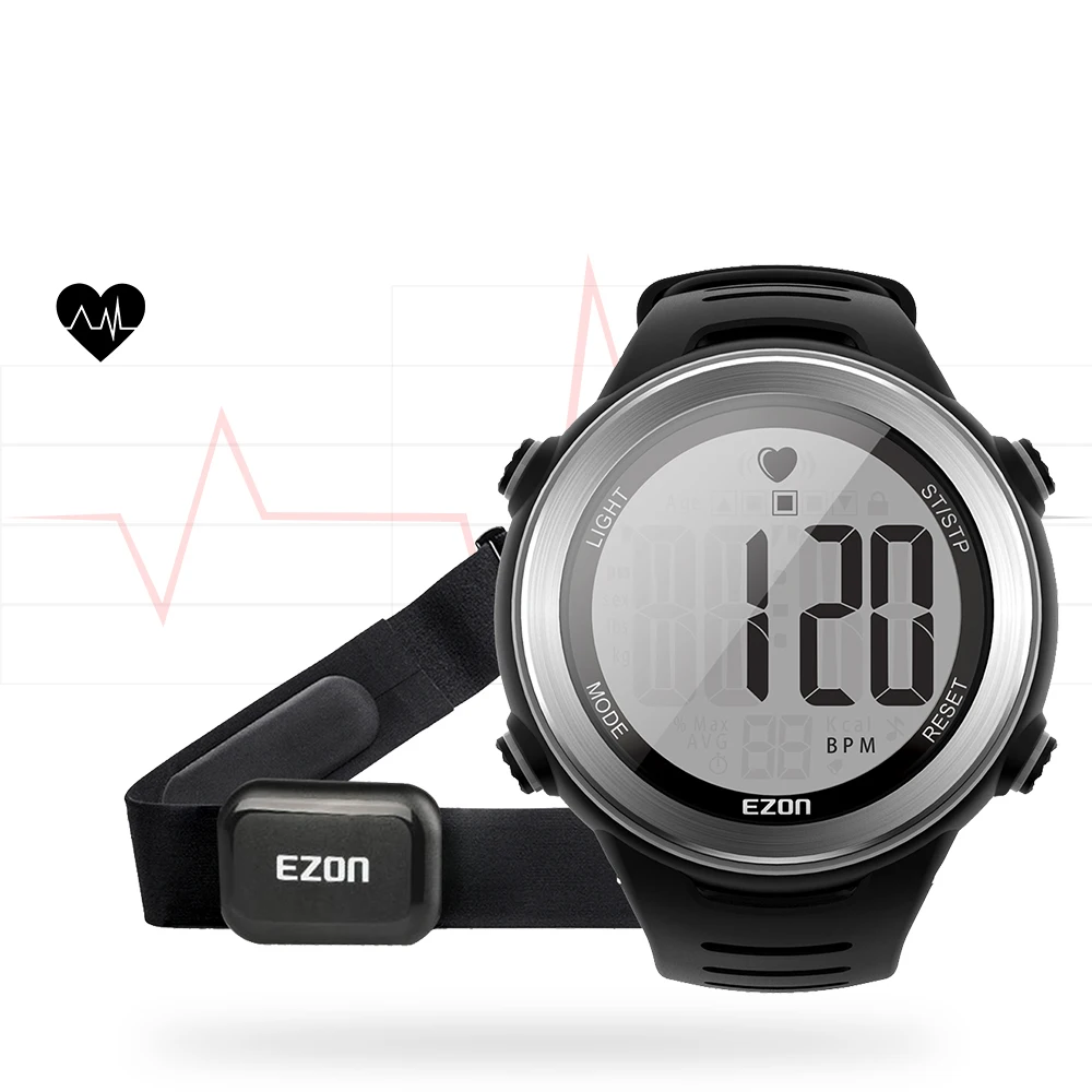 Heart Rate Monitor Fitness Equipment Outdoor Running Cycling Sports Digital Watches With Chest Strap