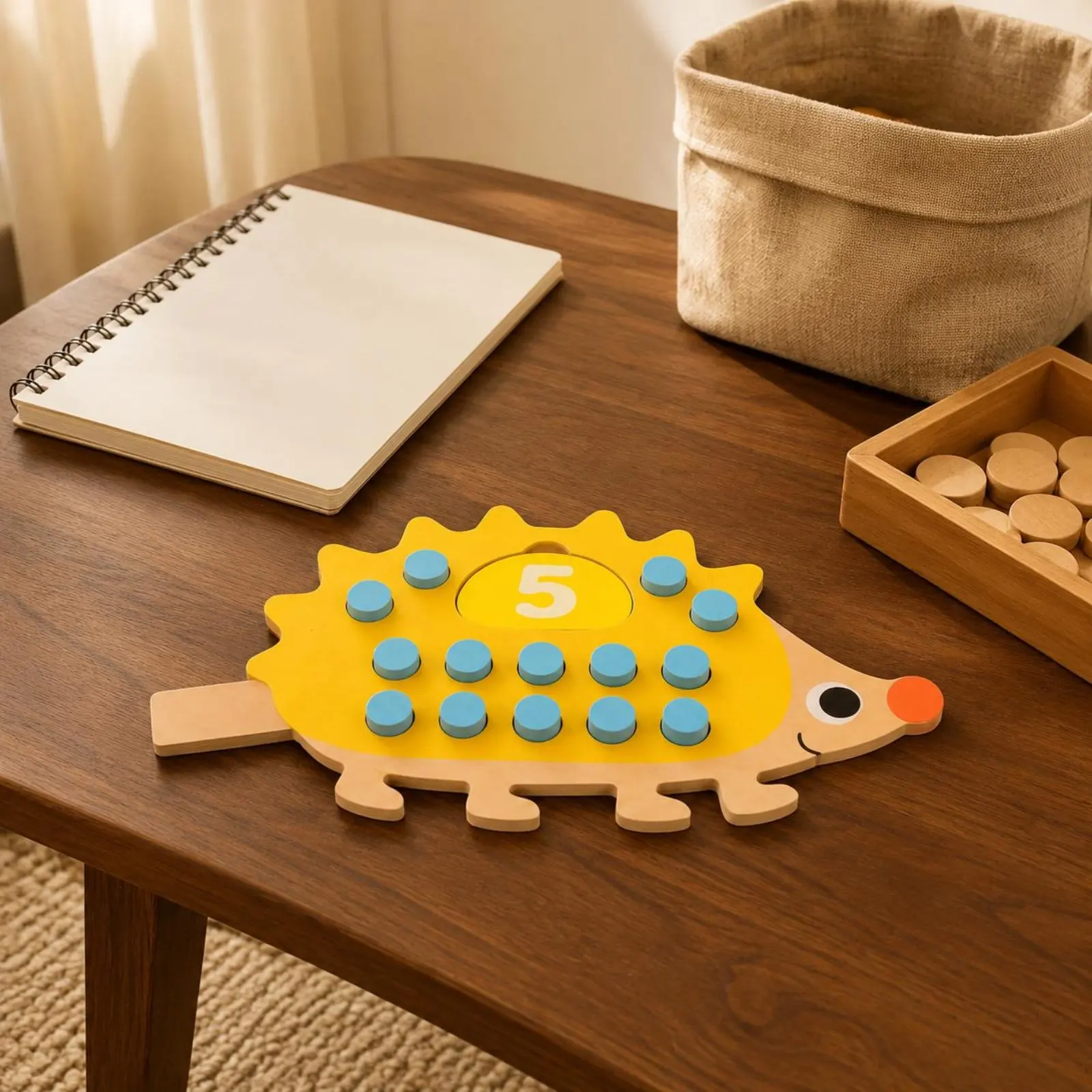 ten-frame-math-toy-hands-on-learning-hedgehog-counting-board-addition-subtraction-set-early-learning-wooden-counting-peg-board