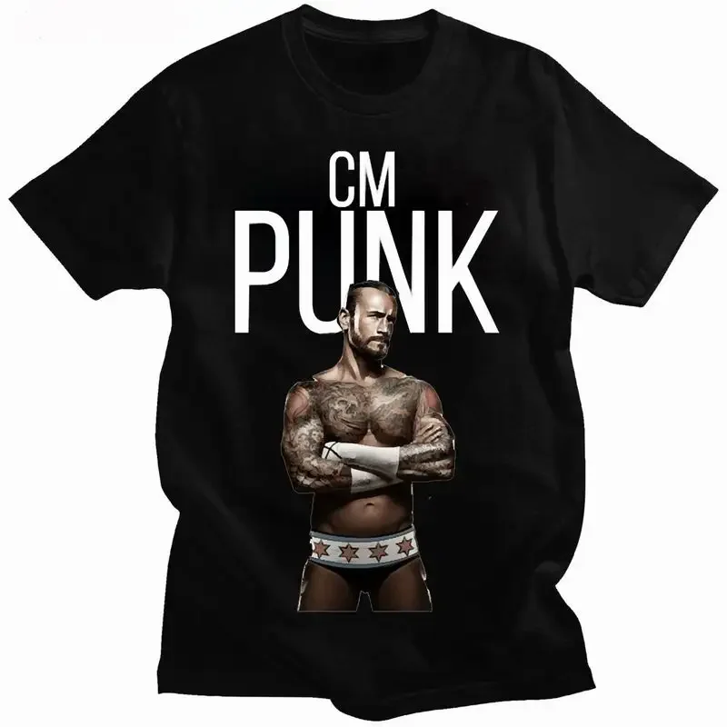 

Cm Punk Men T Shirt Funny American Professional Wrestler AEW T-shirts Summer Y2k Hipster Kawaii Clothes Vintage Hot Sale