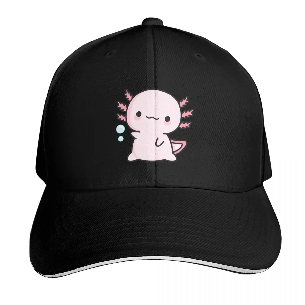 Cute Axolotl Salute Baseball Cap Curved Brim Classic Fit Low Profile Unstructured Unisex for Men Women