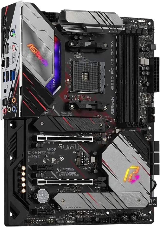 Imagem -03 - Soquete da Placa-mãe Velocita B550 Am4 Ddr4 128gb Suporta Ryzen 5700x 5600 4600g 5500 Atx Pci-e 4.0 M.2 Usb 3.2 Asrock-b550 pg