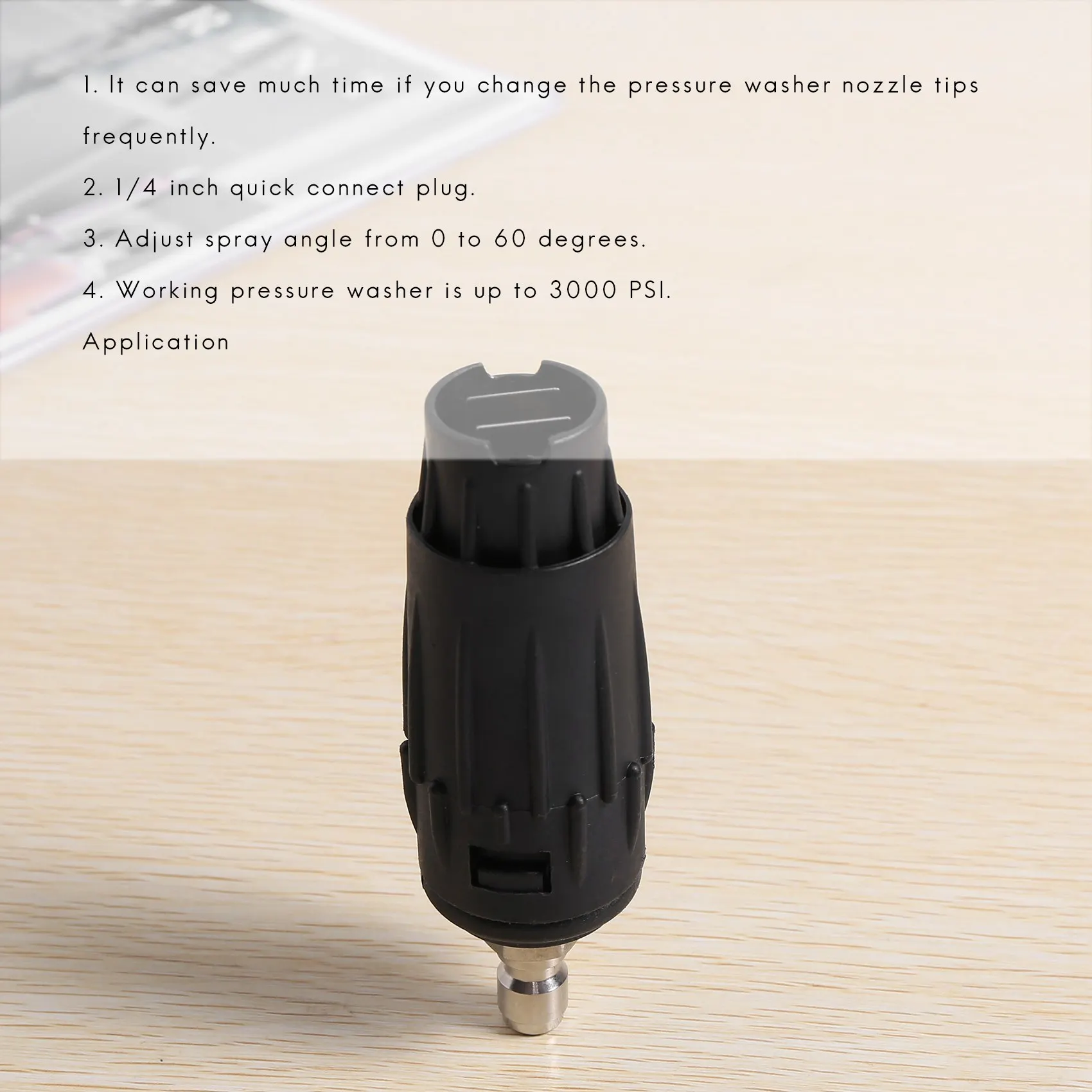 Adjustable Pressure Washer Nozzle Tips, Variable Spray Pattern, 1/4 Inch Quick Connect Plug, 3000 PSI-B51B