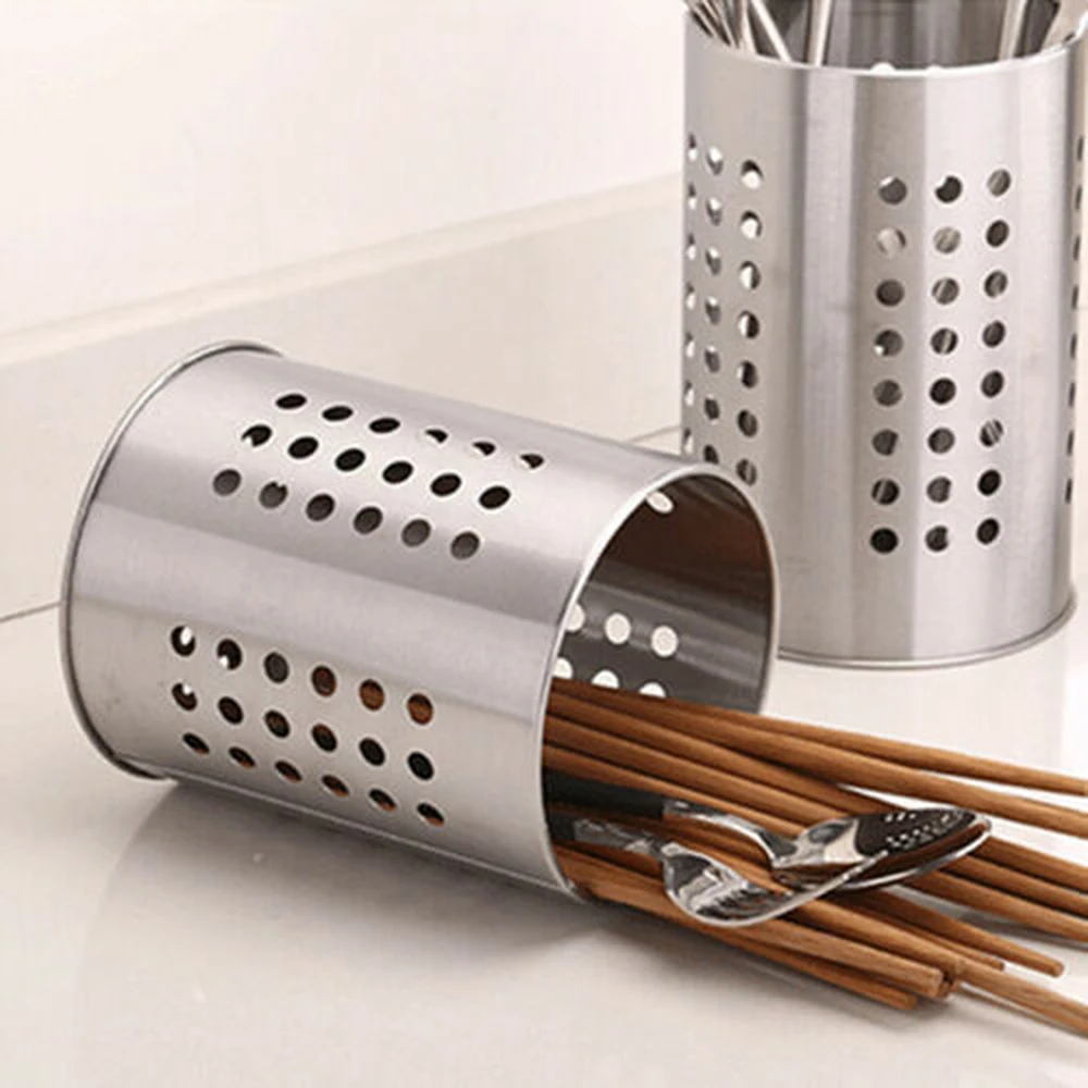 Stainless Steel Kitchen Cooking Utensils Chopstick Holder Caddy Cutlery Organizer Tableware Multi-function Storage Serving Tool