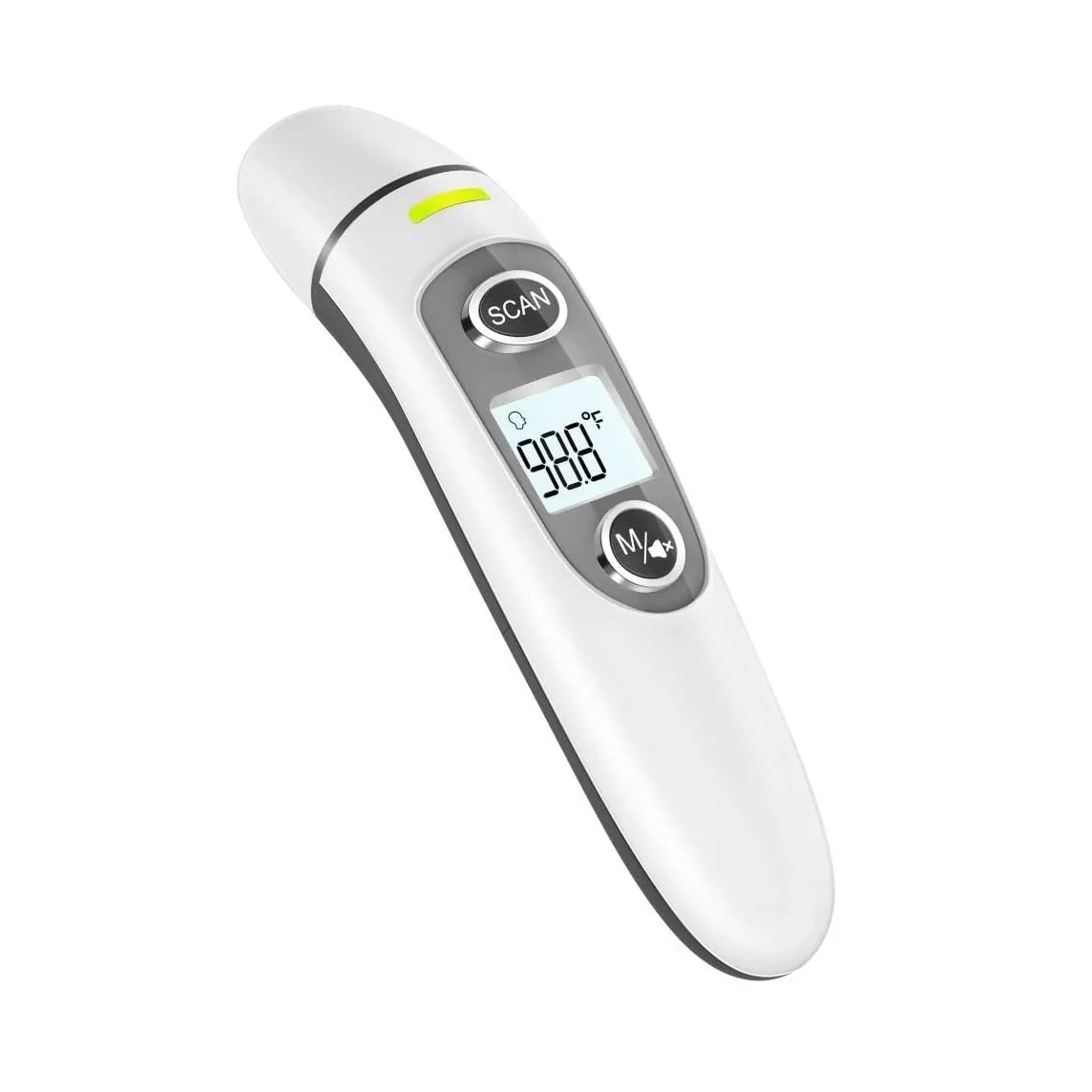 Forehead and Ear Thermometer for Adults,Digital Infrared Thermometer,LCD Screen, Fever Alarm,Auto Shutdown,White