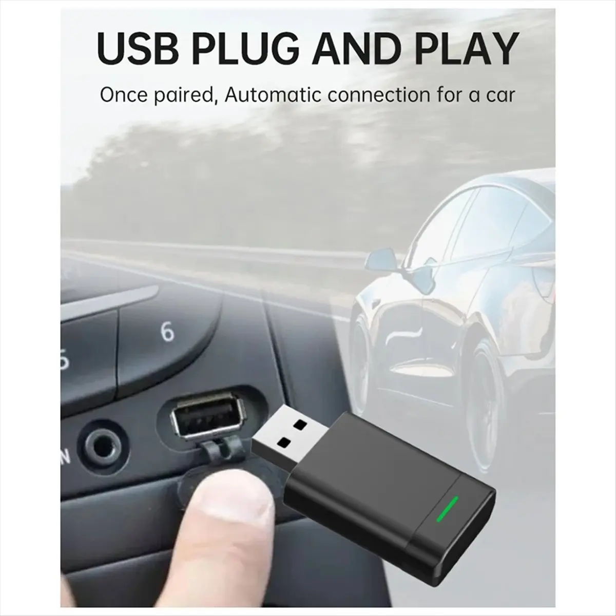 DT81 Wireless Carplay Android Car Adapter 2-In-1 Wired to Wireless Mini Car Ai Box for Audi Toyota Volkswagen Plug and Play