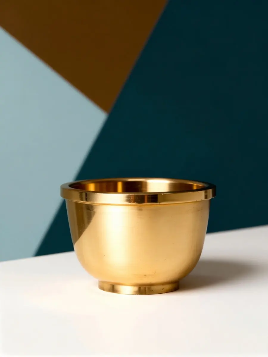 Exquisite Brass Offering Cup Goblet Style for Religious Ceremonies Tea Rituals Home Decor Sacrifice Prop Copper Tableware Bowl