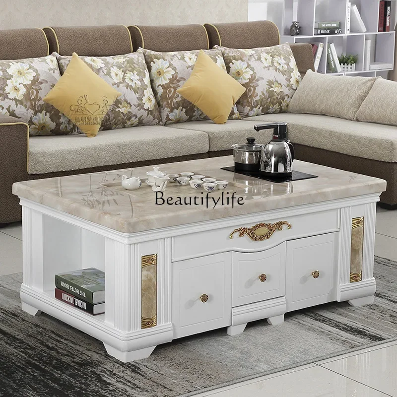 Z.Natural marble kung fu tea table kettle embedded tea table slate surface tea table