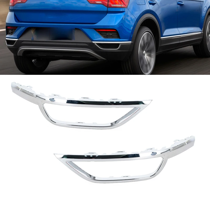 Auto Zubehör Auspuff Endrohre Dekoration Abdeckung Für Volkswagen T-Roc Schwanz Throat Rohr Trim Endrohr Rahmen Abdeckung