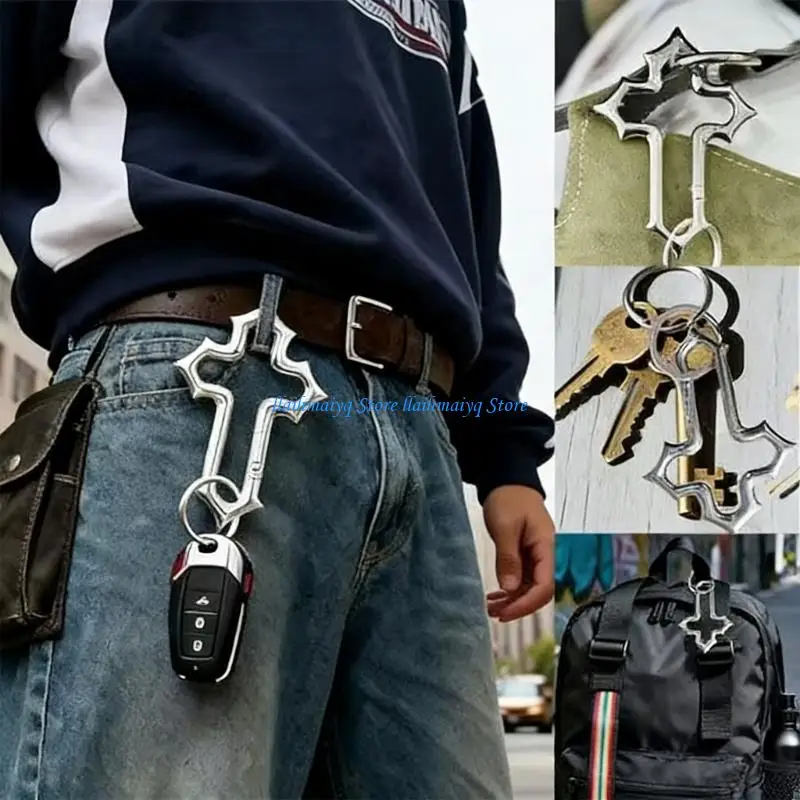 573B Multifunktionaler gotischer Kruzifix-Ornament-Karabiner für Schlüssel und Outdoor-Ausrüstung