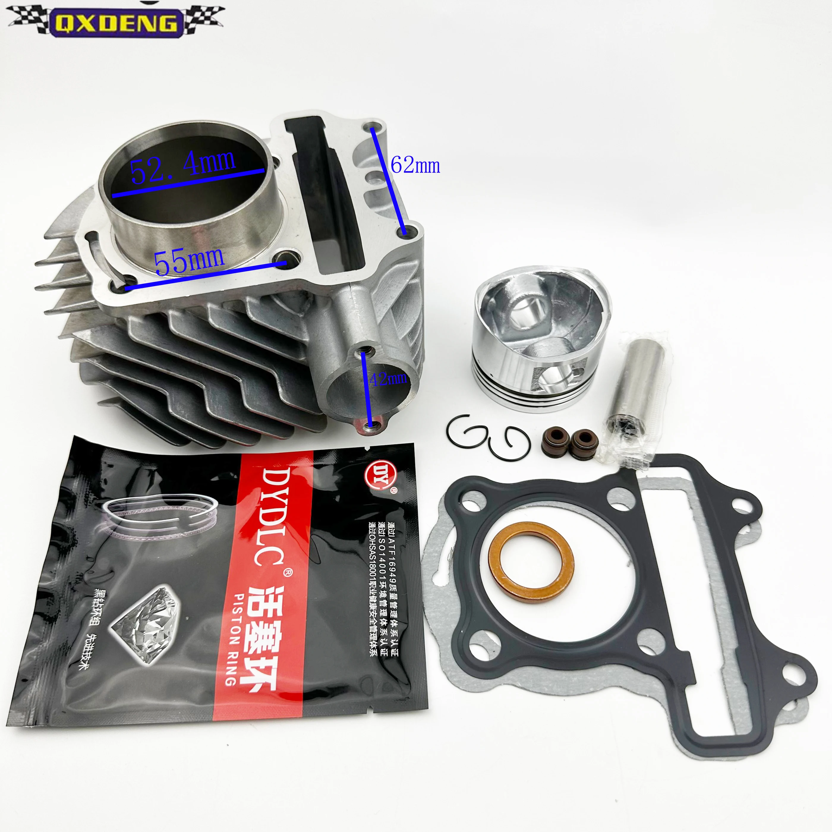 Motorcycle Cylinder Kit 52.4 mm pin 15mm Honda Princess Elite 125 Elite 125cc KVJ KYS KCW 2012 2013 2014