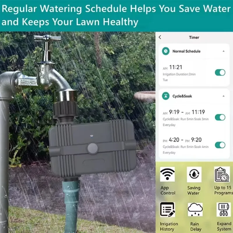 DC3V Garden ZigBee Wifi Irrigation with Tuya App Smart Watering Timer for Drip Irrigation