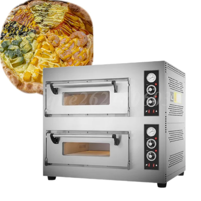 Commercial Double-Layer Large-Capacity Gas Pizza Read And Cake Oven Gas Natural Gas Bread Napoli Oven Can Reach 500 Degrees