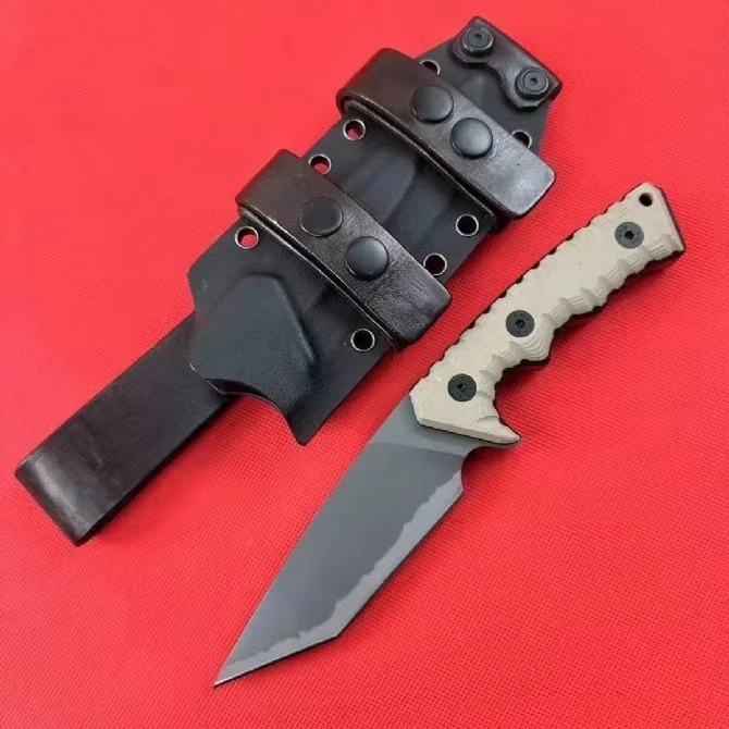 CUSTOM MilBro M27 Straight Fixed Blade Knife Tanto Imported A8 Blade G10 Handle Tactical Self Defense EDC Tool Hunting Knives