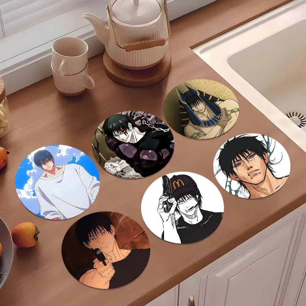 Anime C-Toji Fushiguro-S Coasters Round Wooden For Cute Desi