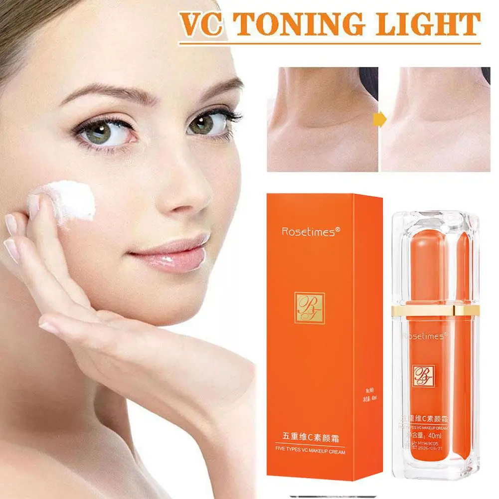 فيتامين C كريم وجه تبييض VC خمسة لهجة حتى مرطب طبيعي كسول مكافحة الشيخوخة مستحضرات التجميل كريم العناية ترطيب البشرة #2