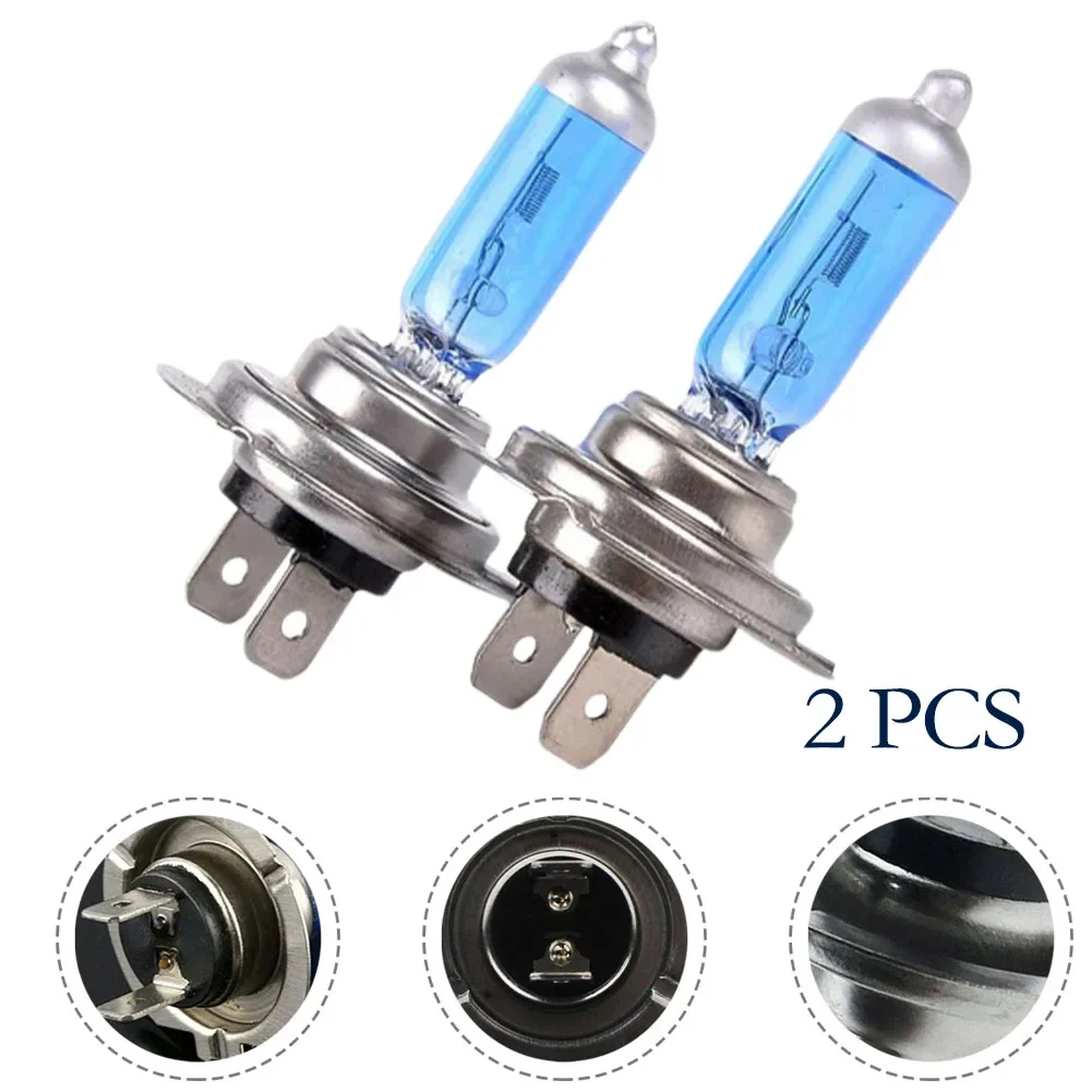 2pcs Car H7 Halogen Bulb 55W 12V 6000K Halogen Headlight White Light Lamp Bulbs Super Brights Quartz Glass Tube Car Lights