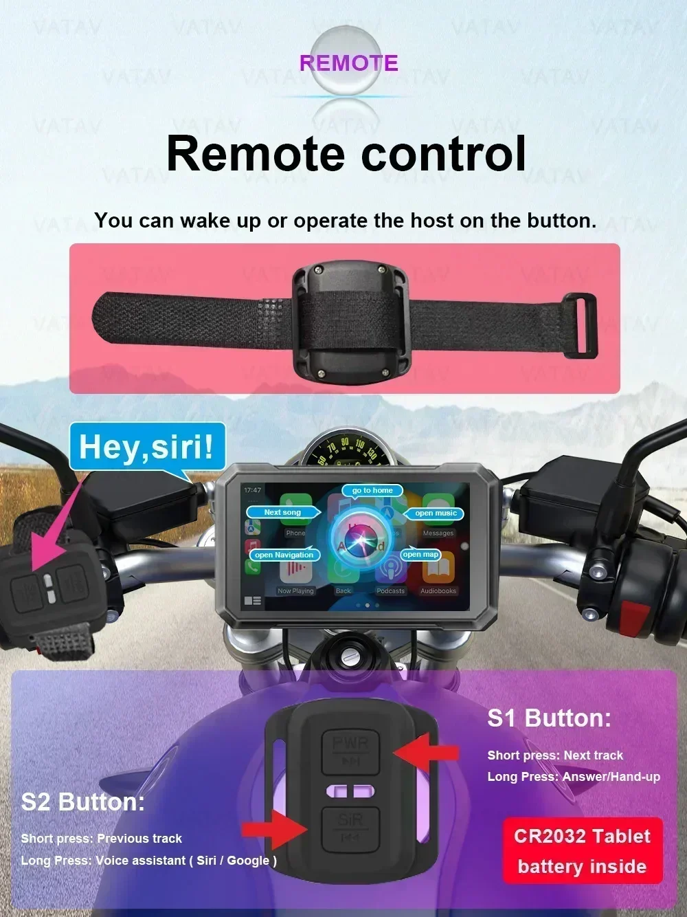 Navigateur extérieur portable pour moto, écran solaire tactile étanche, CarPlay, Android Auto, BMW Runder GS, R1250, R1300GS, C7