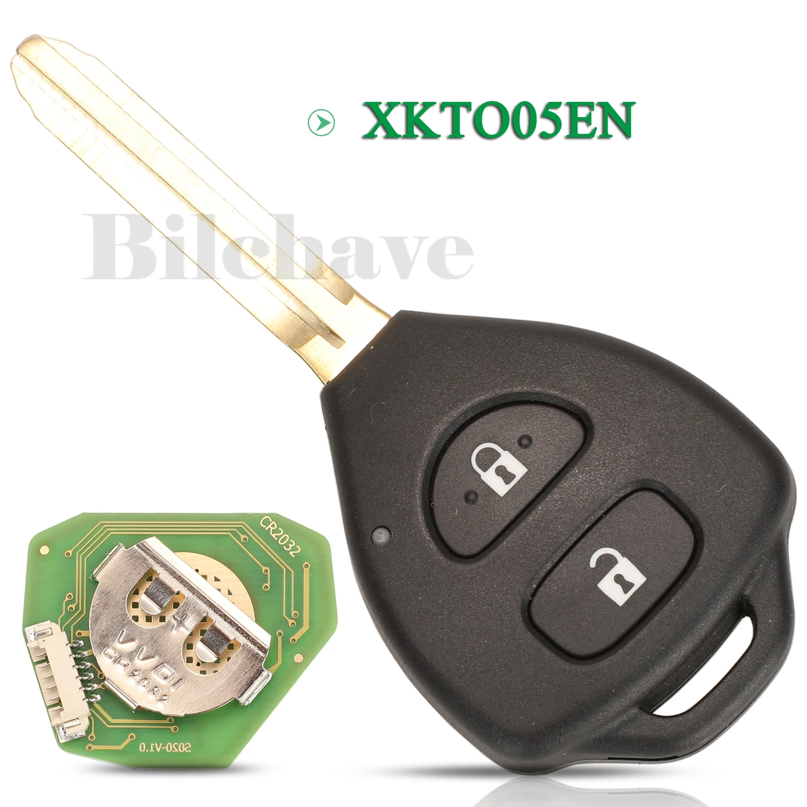 

jingyuqin 2 Buttons Xhorse XKTO05EN VVDI Wired Universal Remote Car Key For Toyota Style Flat VVDI2 Key Tool English